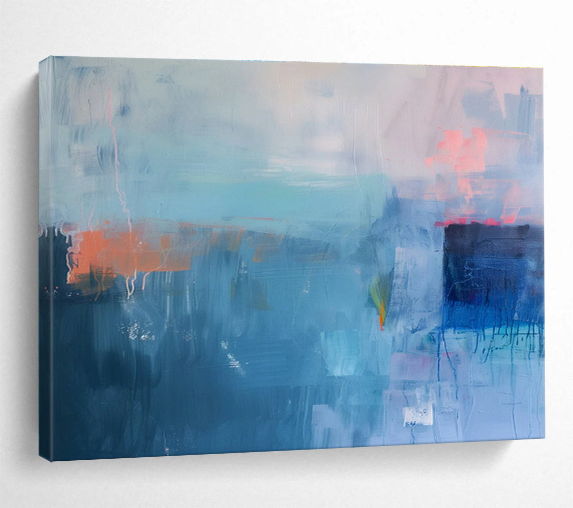 Oversized Custom Abstract Hand Painting for Oceanographic Research Submarine Interior DLZ2862