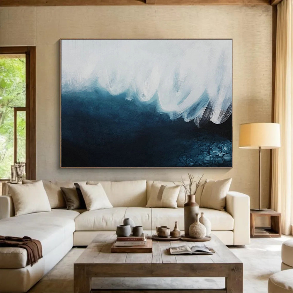 Smart Sensor Custom Hand-Painted Abstract Art for Tech Offices and Modern Workspaces