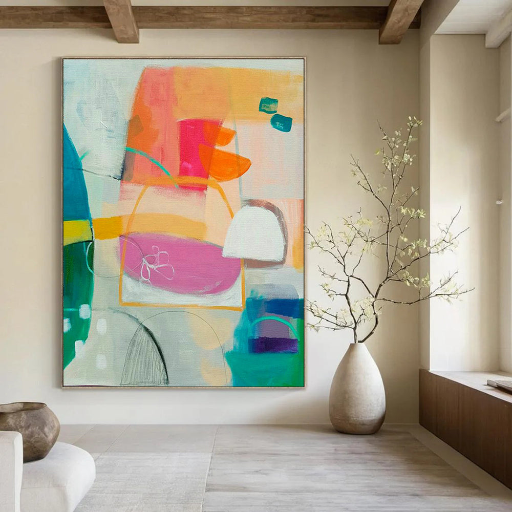Large-Scale Custom Hand-Painted Abstract Painting - Personalized Art Decoration for Apartments  DLZ0138
