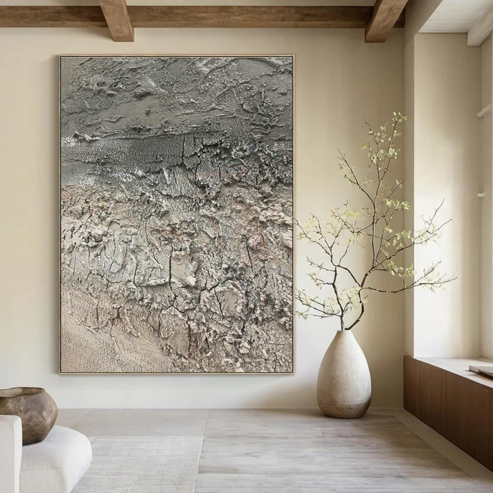 Extensive Large-Scale Custom Hand-Painted Abstract Artwork - Cozy Ambiance for Mountain Lodges  DLZ0184
