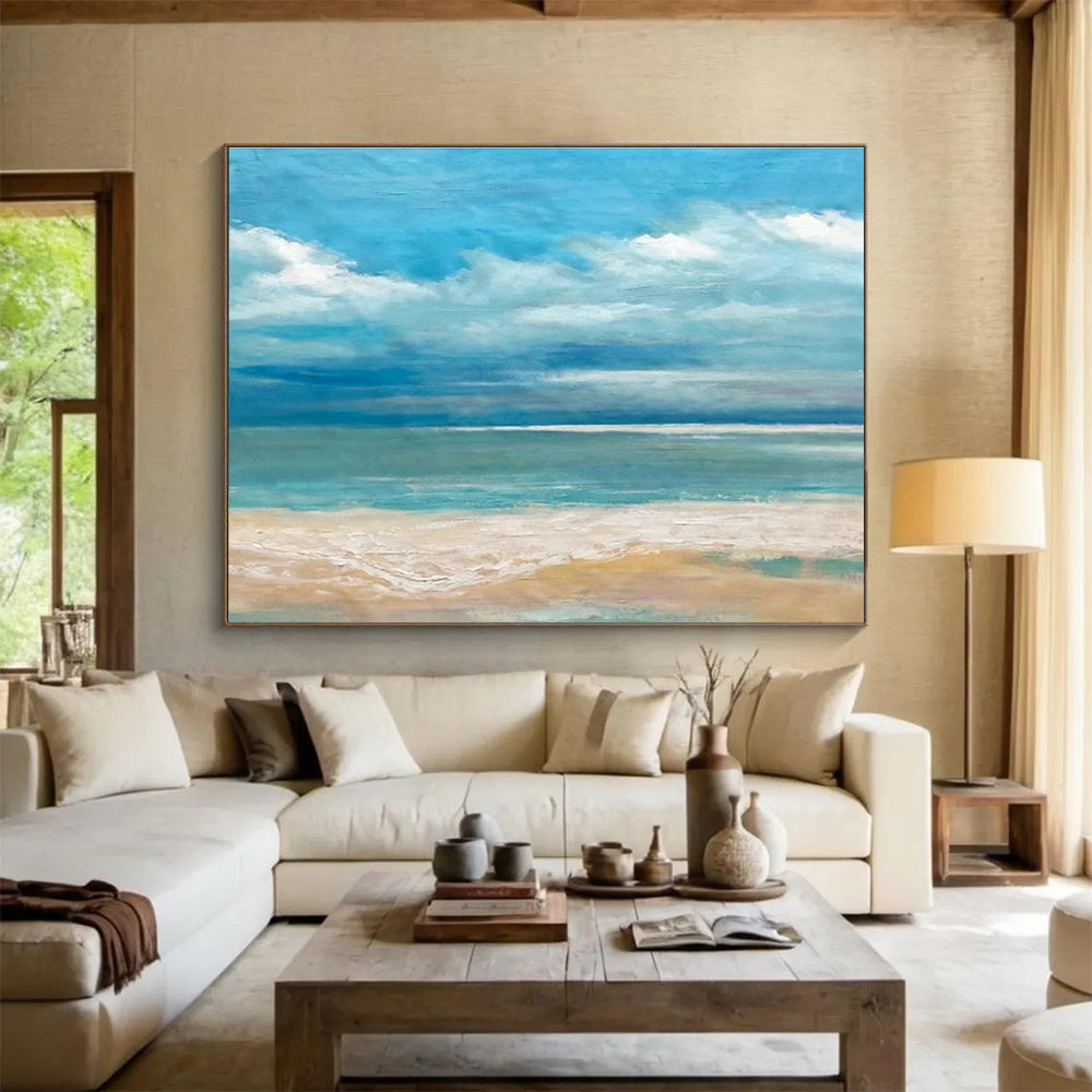 Oversized Custom Abstract Hand Painting for Offshore Wave Energy Converter Deployment Base DLZ3022