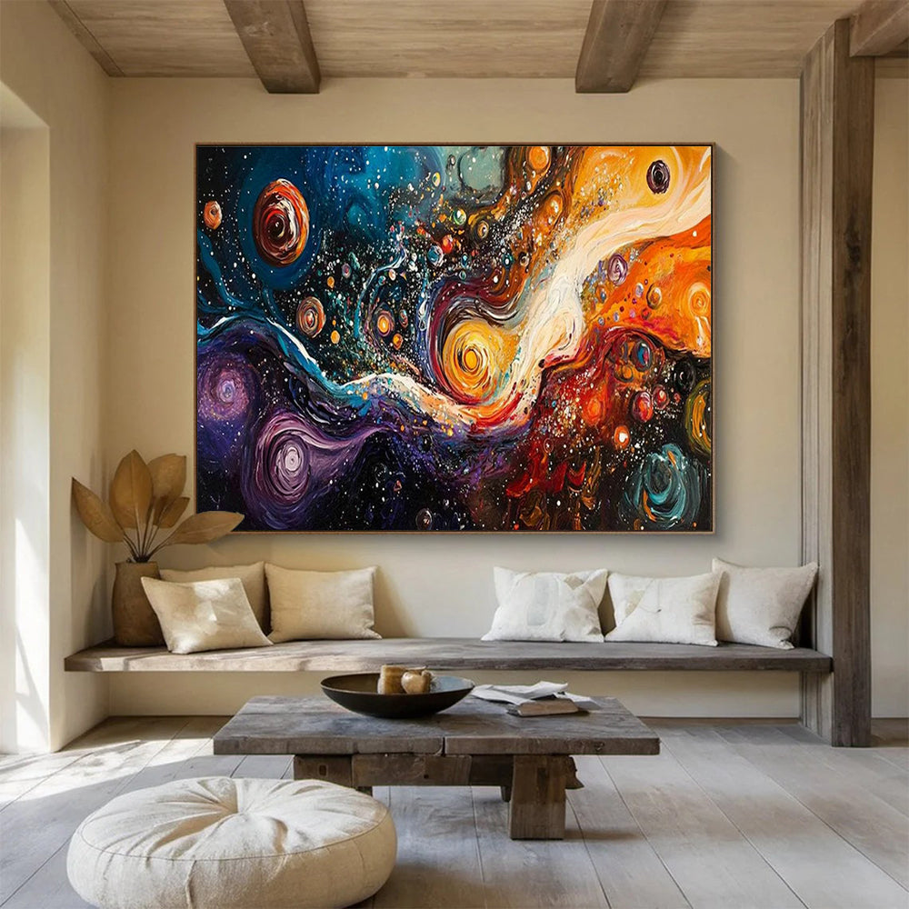 Customized Large Abstract Hand Painting for Subterranean Geothermal Power Plant Geothermal Fluid Chemistry Analysis Laboratory DLZ3199