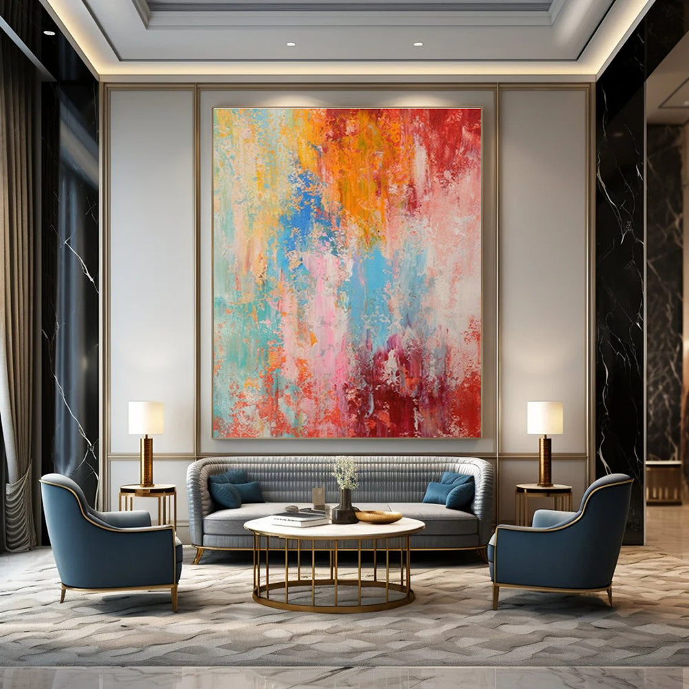 Oversized Customizable Handmade Abstract Painting for Fencing Studios  DLZ0029