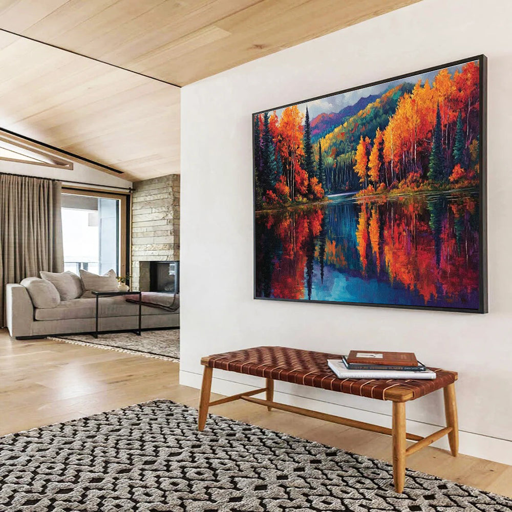 Oversized Custom Abstract Hand Painting for Arctic Tundra Soil Erosion and Stabilization Research Station DLZ3202