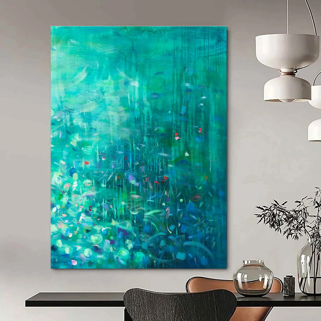 Large-Scale Custom Hand-Painted Abstract Painting - Engaging Decor for Science Centers  DLZ0159