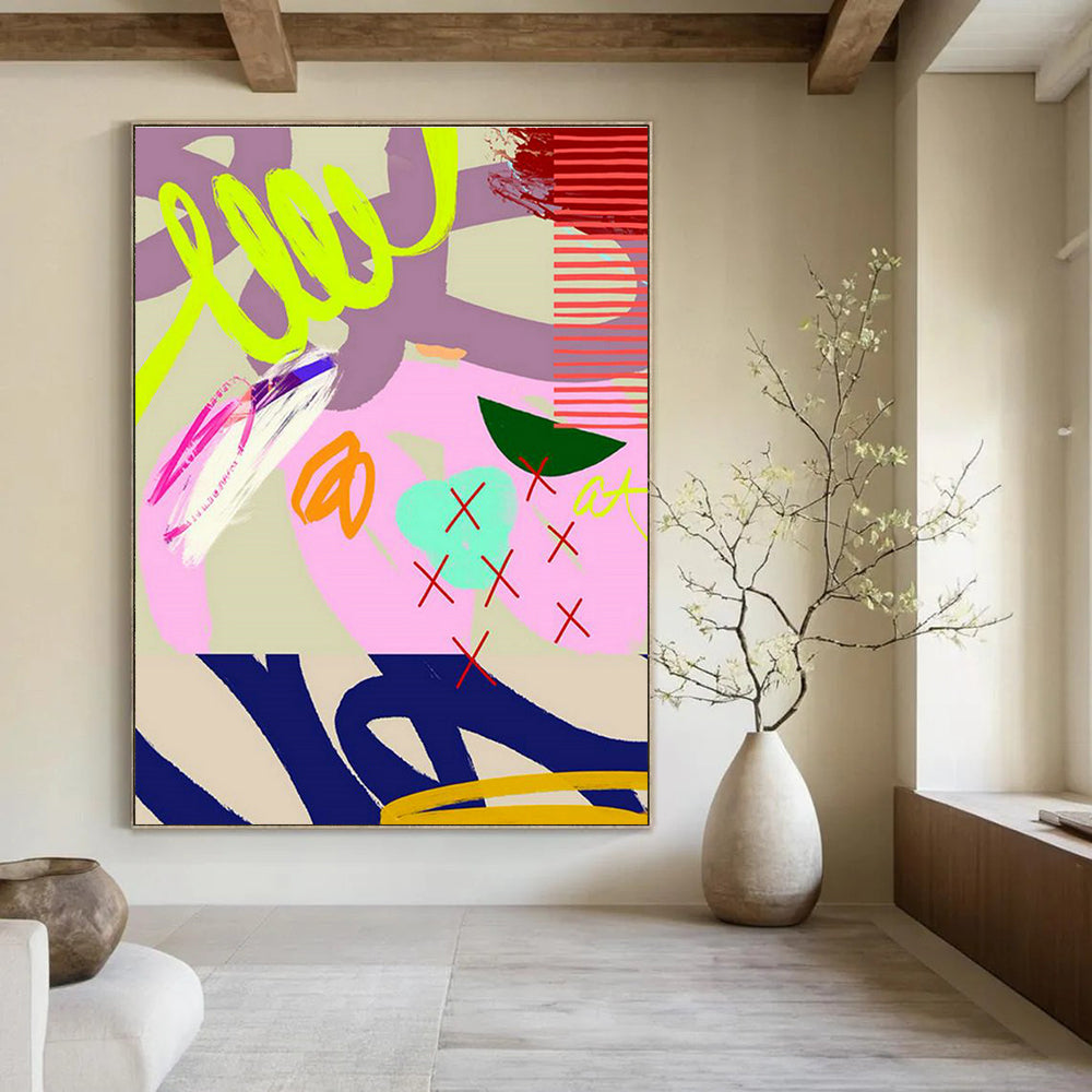 Large-Scale Custom Hand-Painted Abstract Painting - Elegant Decoration for Beauty Salons  DLZ0132