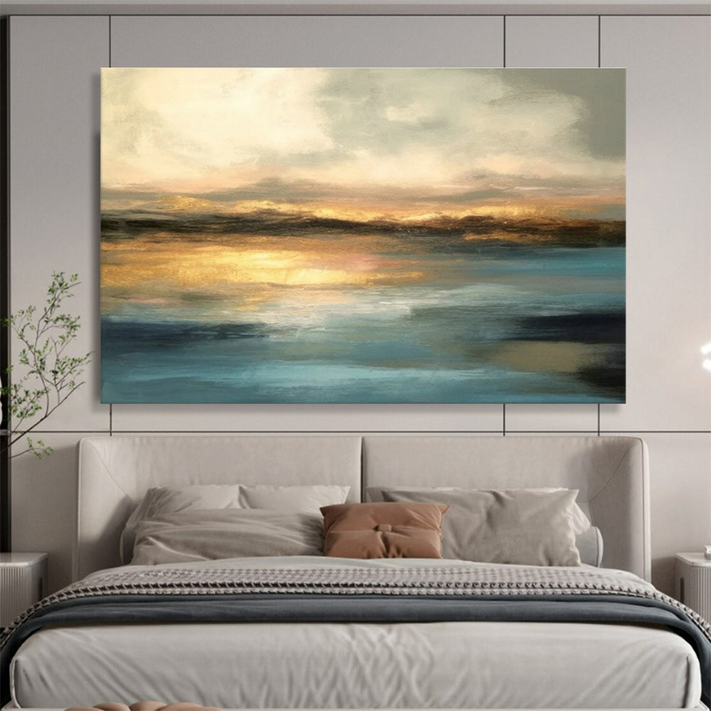 Large Custom Abstract Hand-Painted Art for Ski Lodge DLZ2724