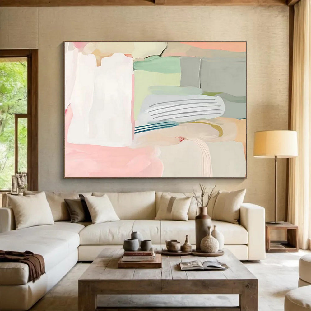 Oversized Custom Hand-Painted Abstract Art for Cargo Ship Captain's Quarters DLZ2796