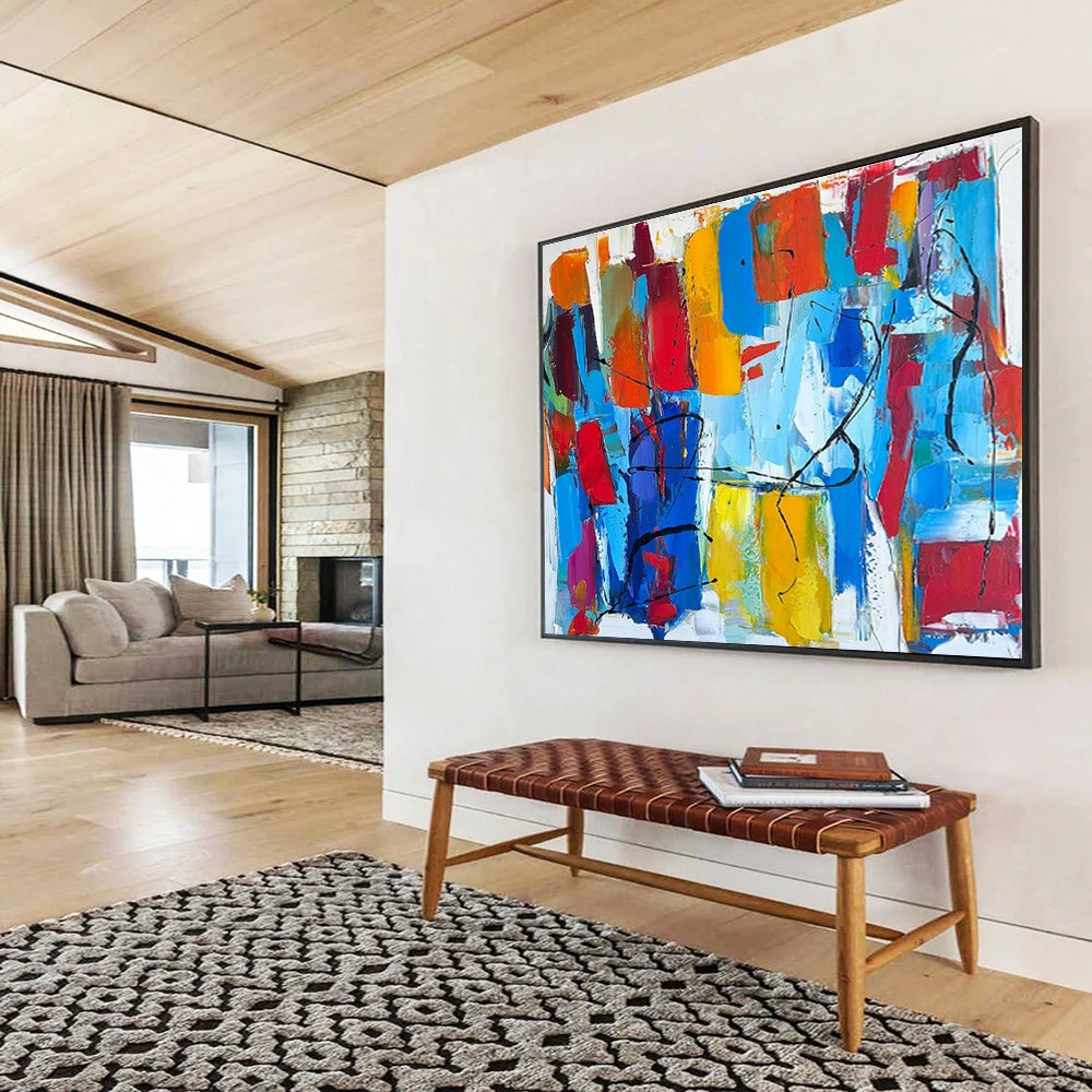 Customized Large-Scale Abstract Hand Painting for Subterranean Aquifer Protection and Restoration Office DLZ2989
