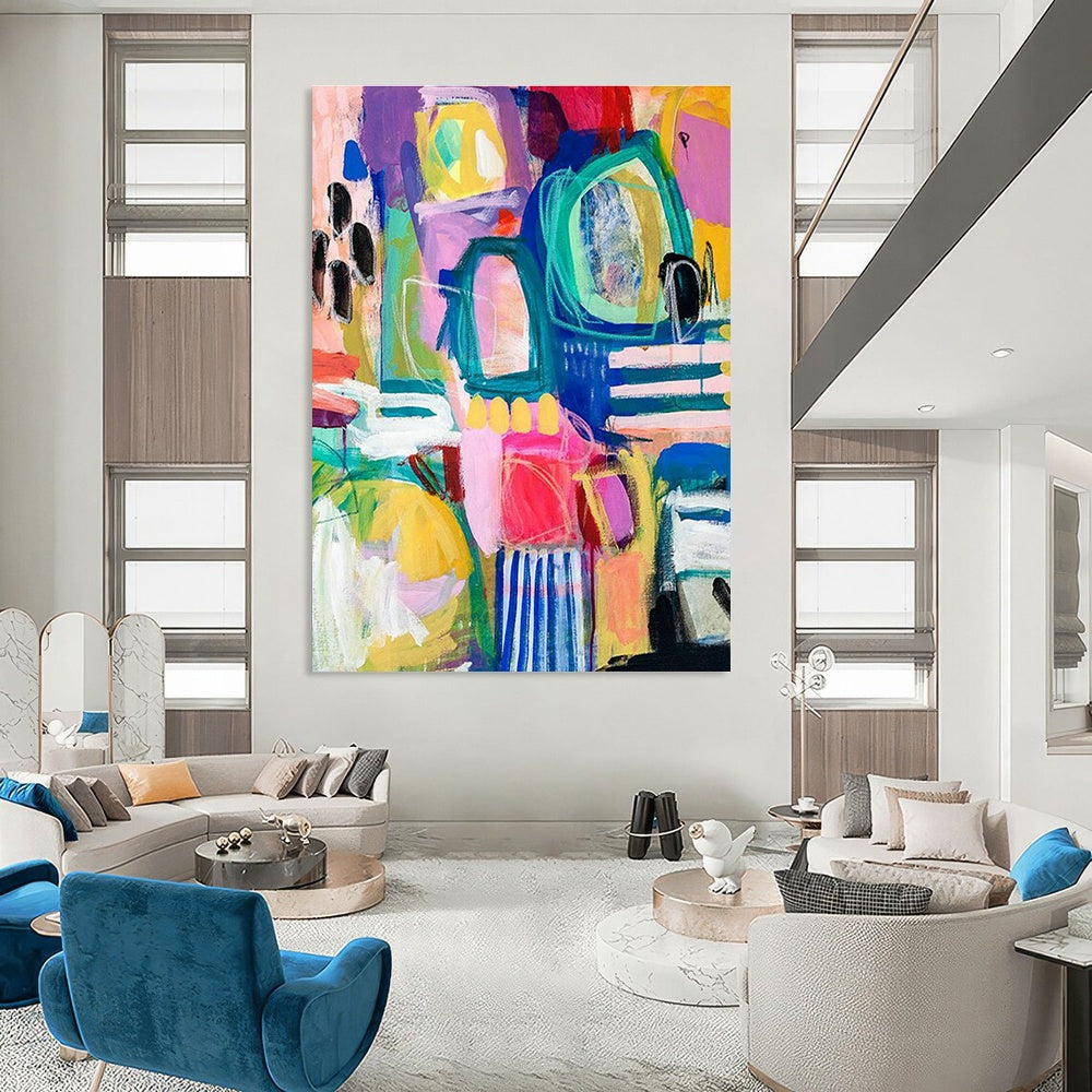 Massive Custom Hand-Painted Abstract Canvas for Drone Photography Studios  DLZ0093