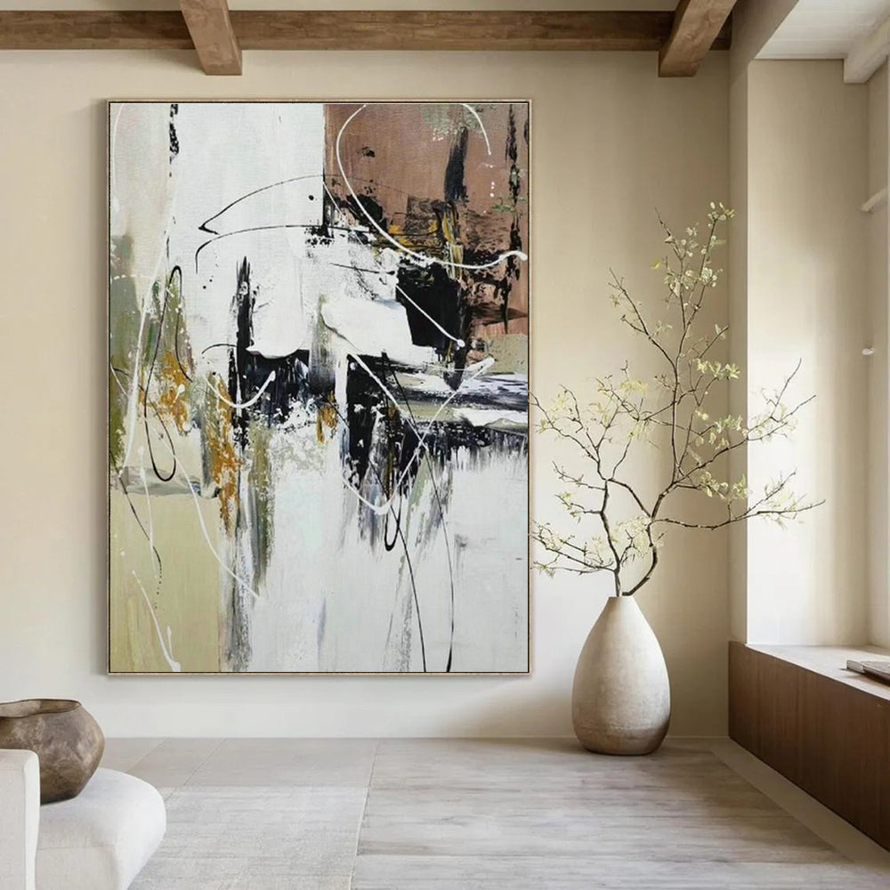 Grand Custom Hand-Painted Abstract Artwork - Artistic Prestige for High-End Wine Auctions  DLZ0320