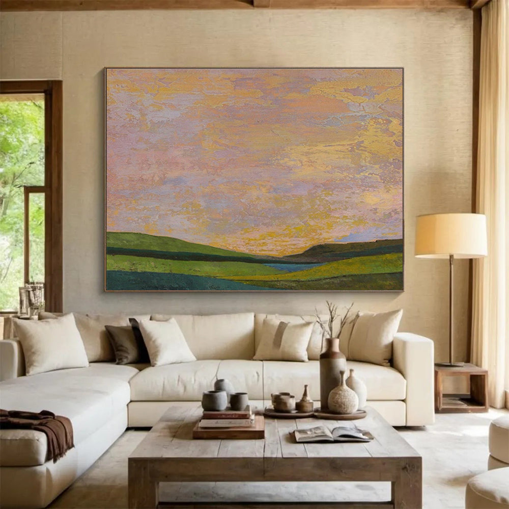 Large Custom Abstract Hand-Painted Art for Solar Power Farm Operations Hub DLZ2822