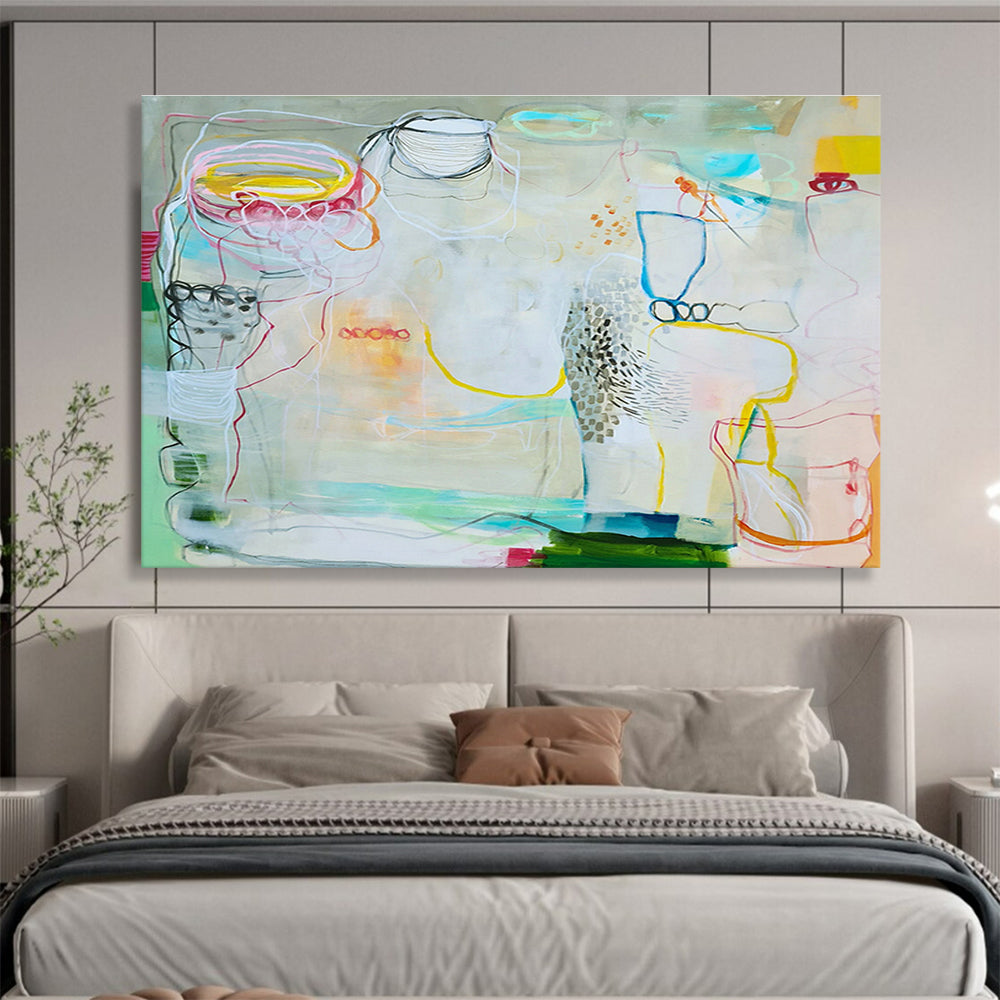 Customizable Large-Size Hand-Painted Abstract Painting for Living Room