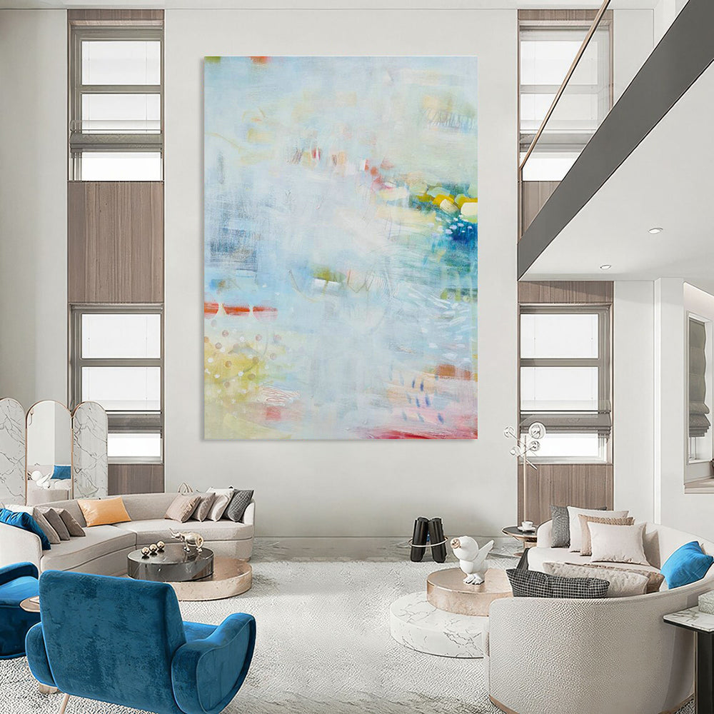 Extensive Custom Hand-Painted Abstract Canvas - Dynamic Look for Fitness Studios  DLZ0170
