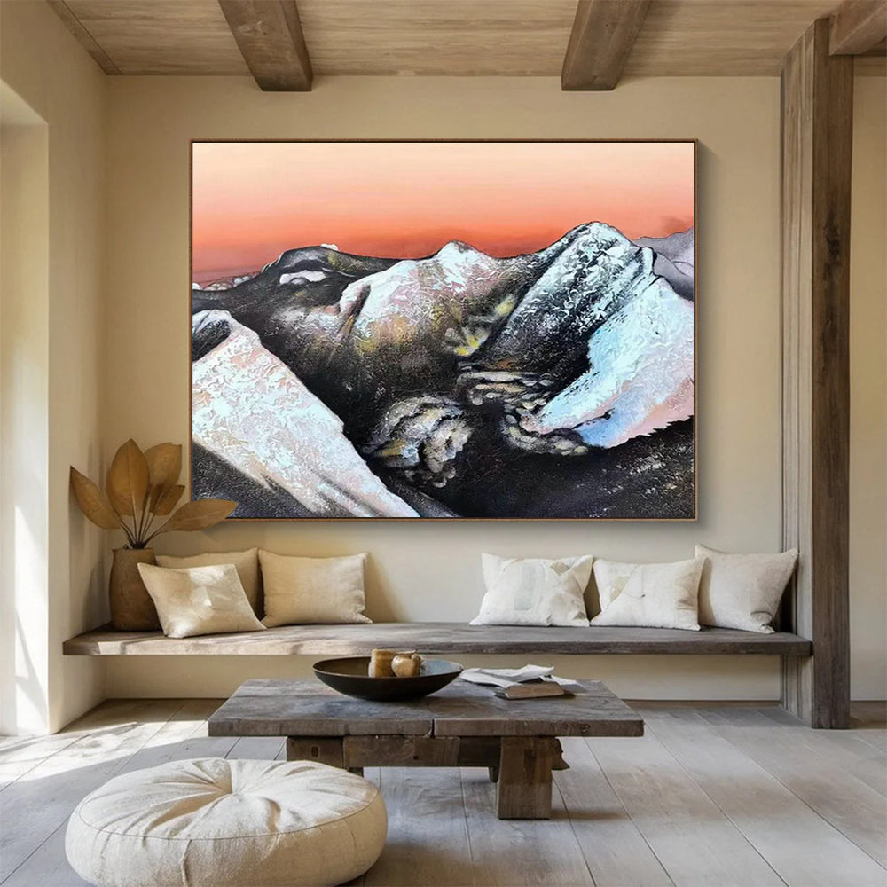 Customized Large Abstract Hand Painting for Underwater Sound Barrier Installation and Research Facility DLZ3035