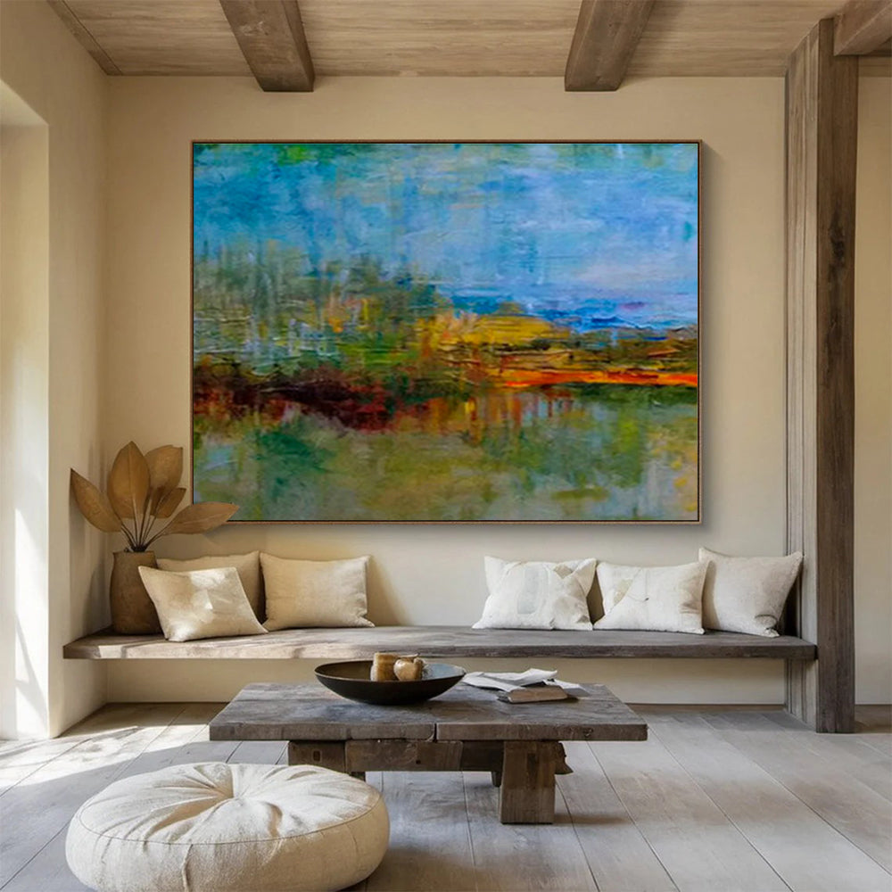 Large Custom Abstract Hand-Painted Art for Veterinary Wellness Spa DLZ2774