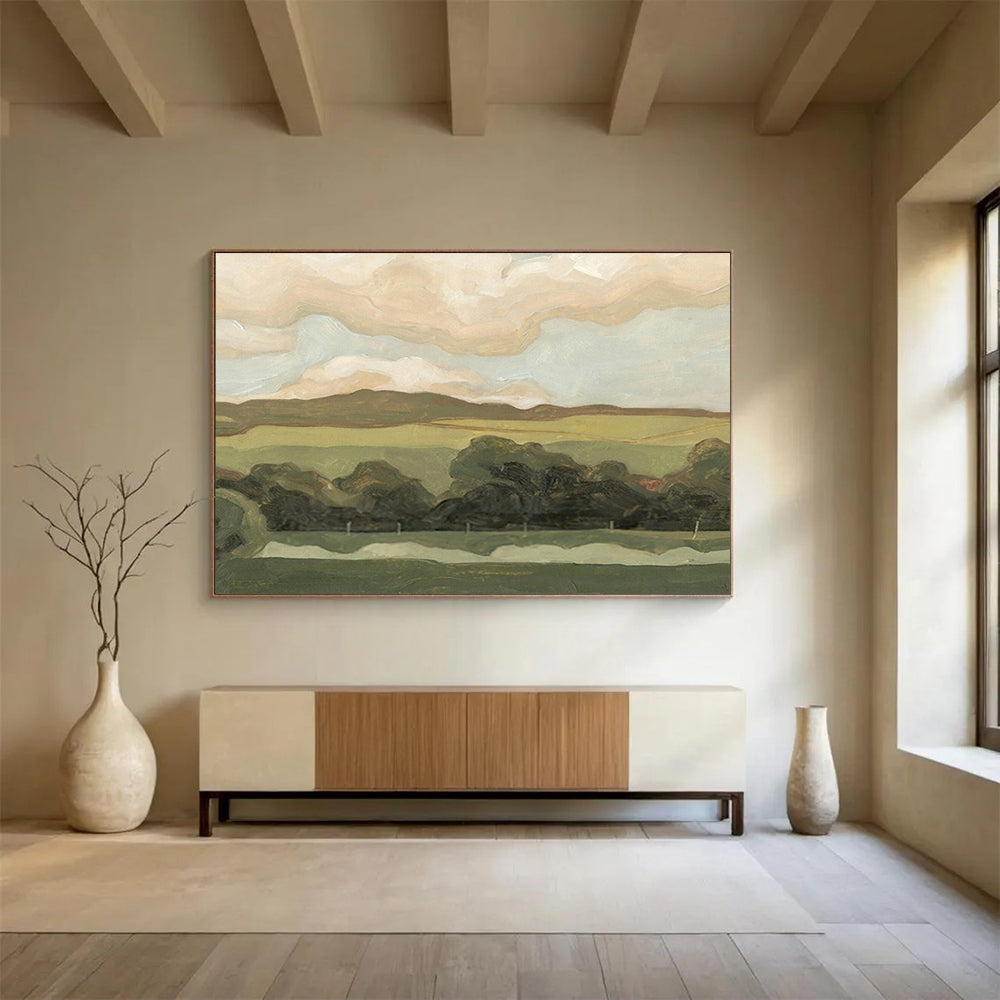 Customized Large-Scale Abstract Hand Painting for Seaplane Terminal Hangar DLZ2809