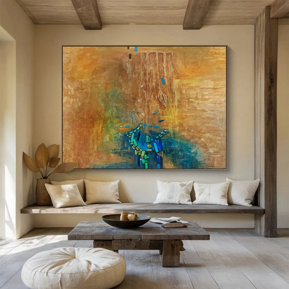 Oversized Custom Abstract Hand Painting for Acupuncture Clinic DLZ2772