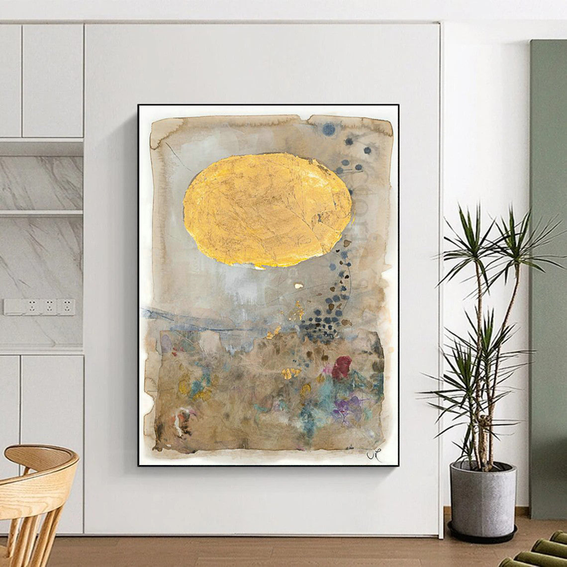 Gigantic Custom Hand-Painted Abstract Canvas for Vertical Farming Facilities  DLZ0079