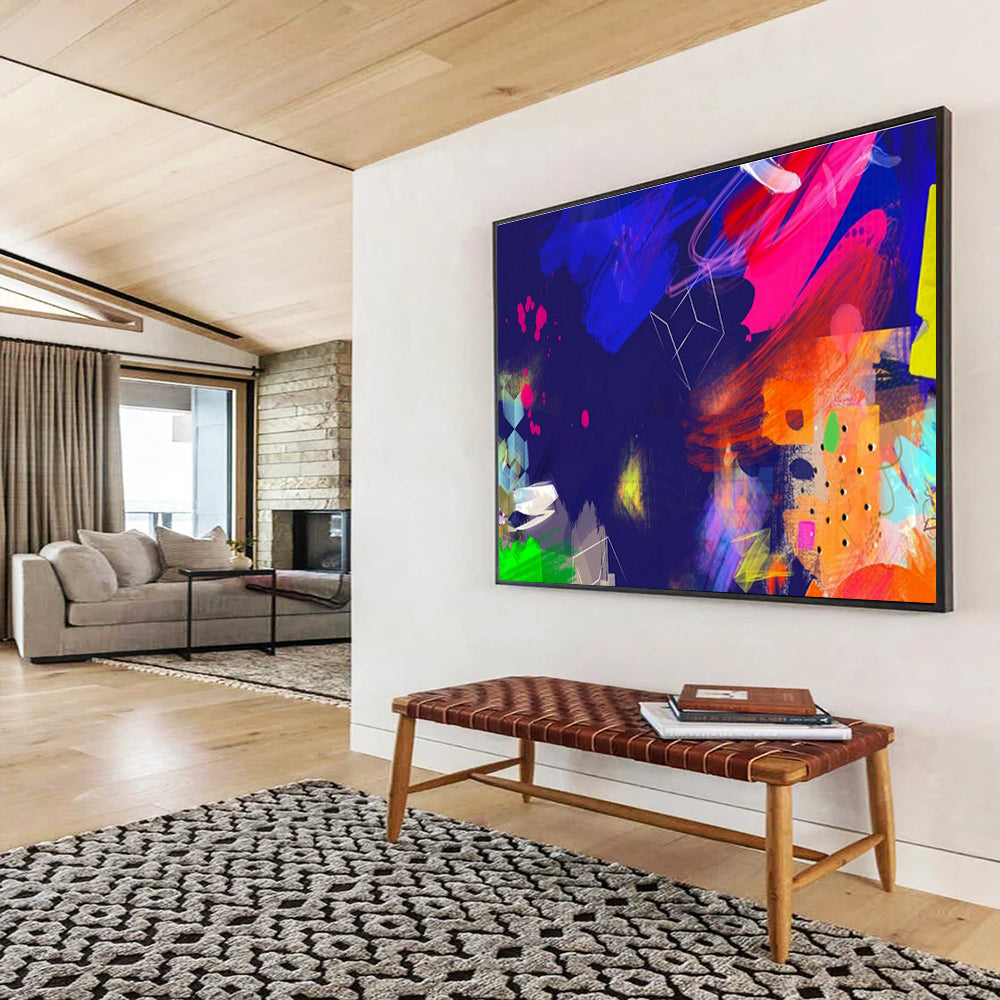 Custom-Made Neuralink Development Lab Large Abstract Hand Painting DLZ2586
