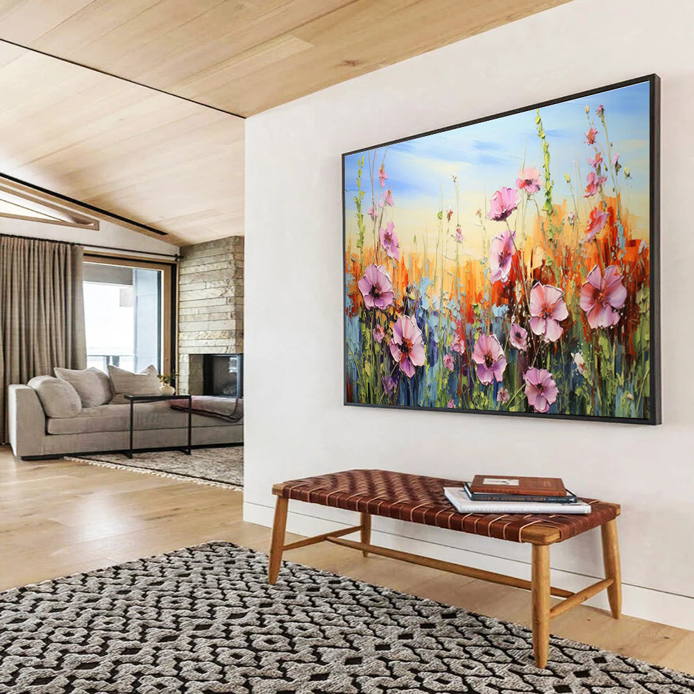 Oversized Custom Hand-Painted Abstract Canvas for Virtual Event Backdrops DLZ3287