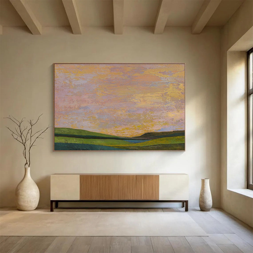 Large Custom Abstract Hand-Painted Art for Solar Power Farm Operations Hub DLZ2822