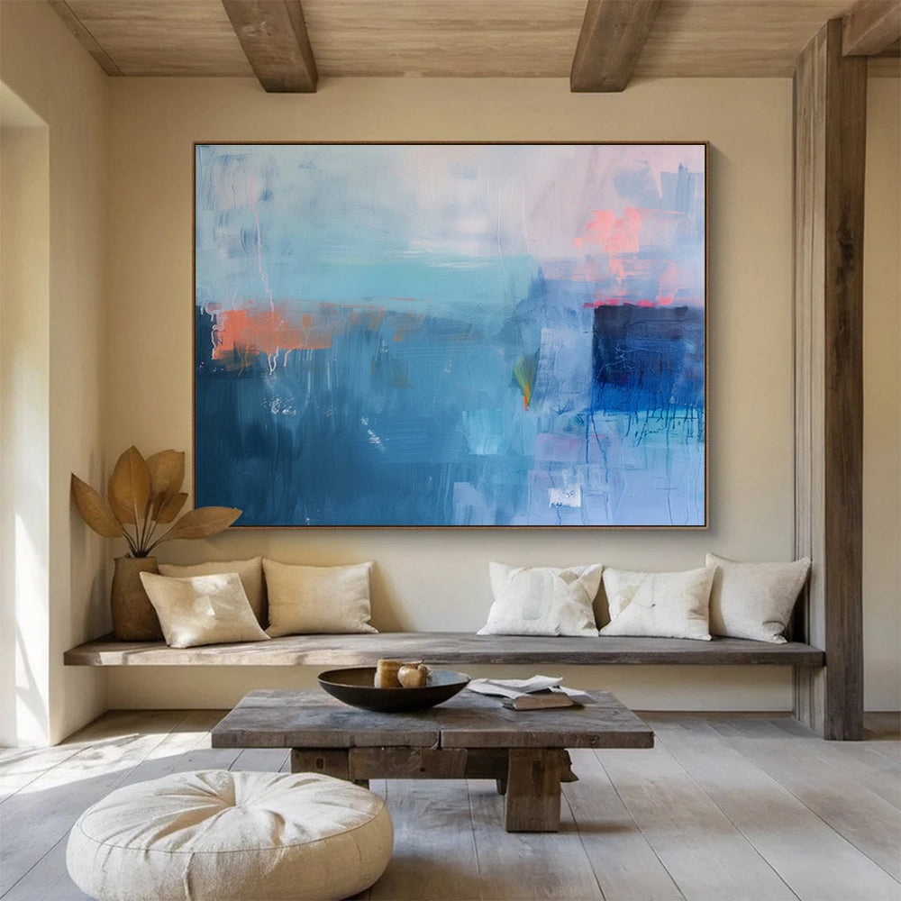 Oversized Custom Abstract Hand Painting for Oceanographic Research Submarine Interior DLZ2862