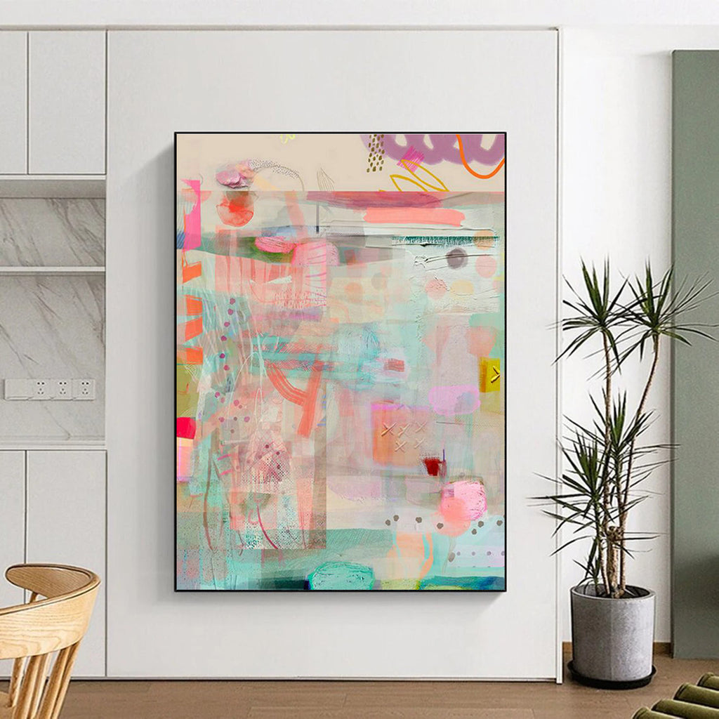 Oversized Custom Hand-Painted Abstract Artwork for Electric Vehicle Charging Stations  DLZ0081