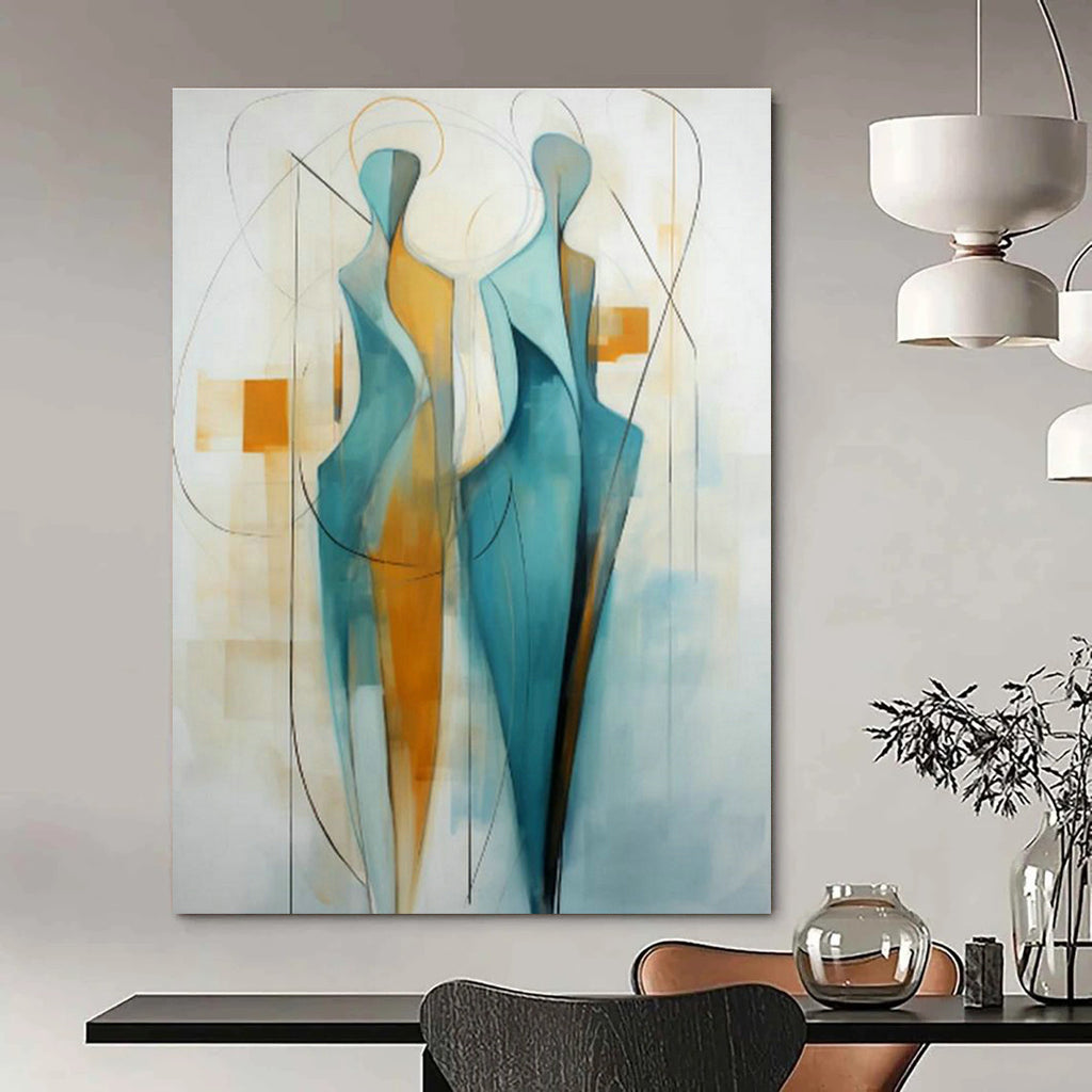Immense Large-Scale Custom Hand-Painted Abstract Artwork - Rustic Charm for Alpaca Farms’ Visitor Centers  DLZ0305