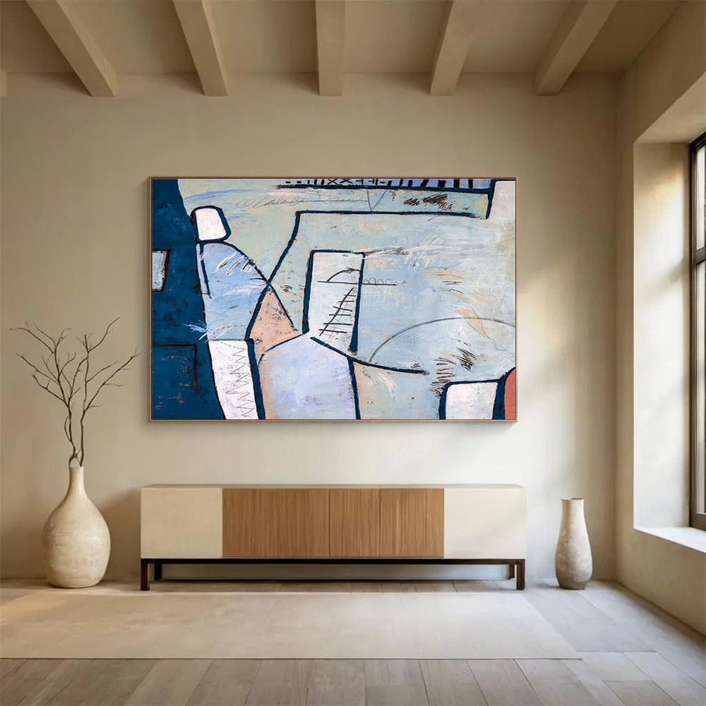 Oversized Custom Abstract Hand Painting for Vertical Waste Recycling Skyscraper DLZ2931