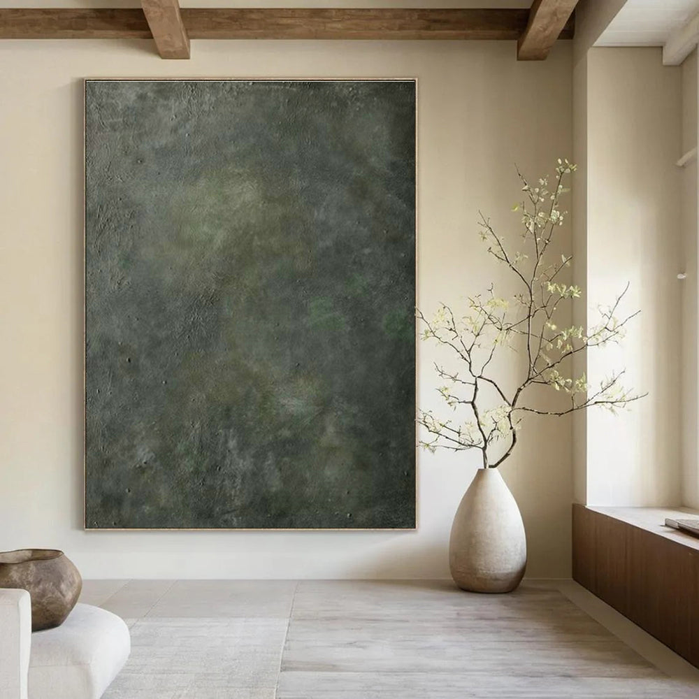 Striking Large-Scale Custom Hand-Painted Abstract Art - Artisanal Appeal for Leatherworking Studios  DLZ0235