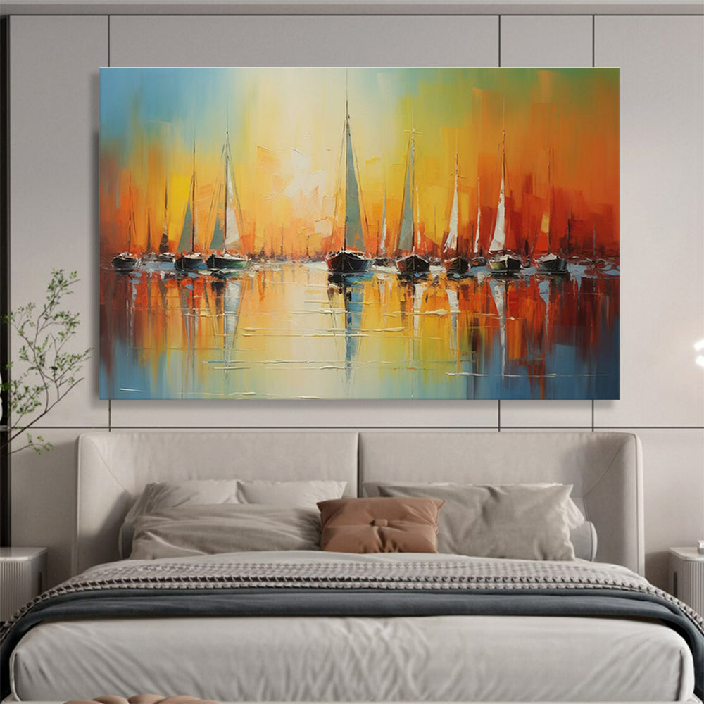 Handmade Large Abstract Painting, Indian-inspired for Bohemian Interiors DLZ3248