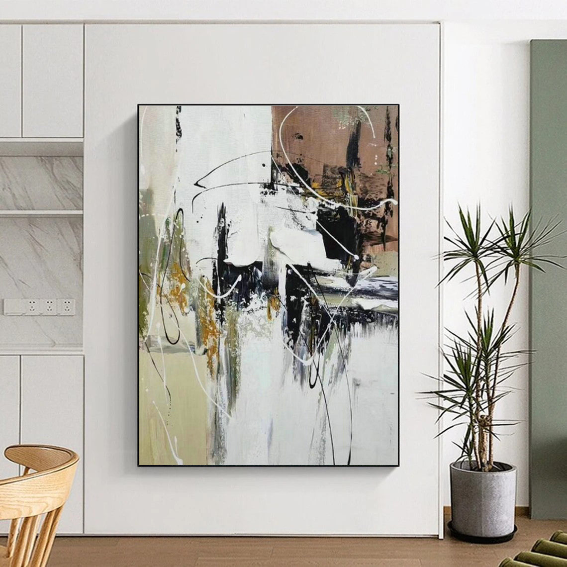 Grand Custom Hand-Painted Abstract Artwork - Artistic Prestige for High-End Wine Auctions  DLZ0320