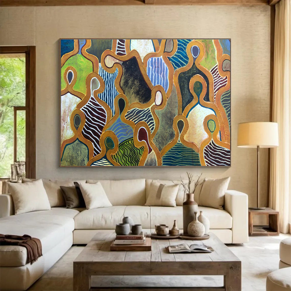 Tailored High-Speed Hyperloop Station Giant Abstract Hand Painting DLZ2573