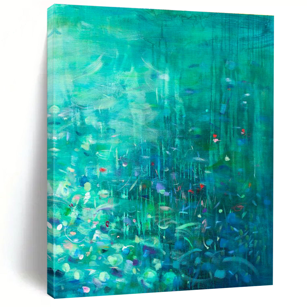 Large-Scale Custom Hand-Painted Abstract Painting - Engaging Decor for Science Centers  DLZ0159