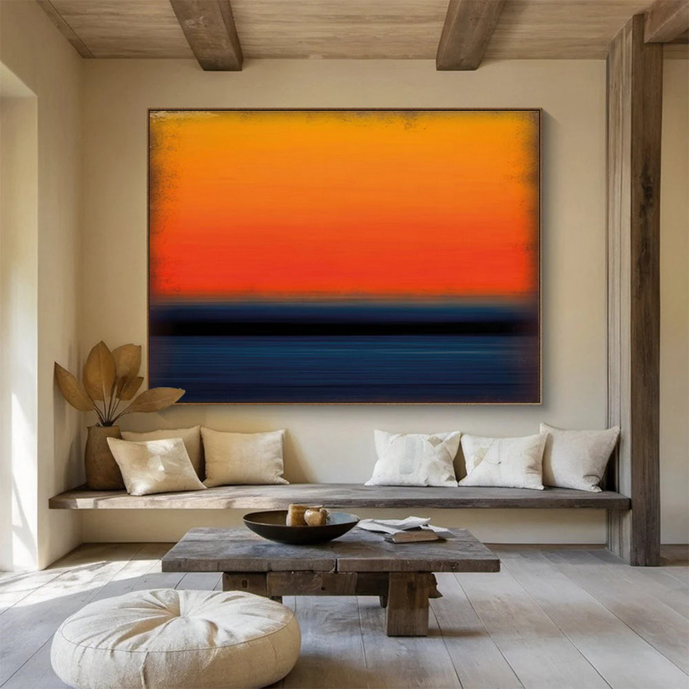 Customized Large Abstract Hand Painting for Aquaculture Research Institute Laboratory DLZ2833
