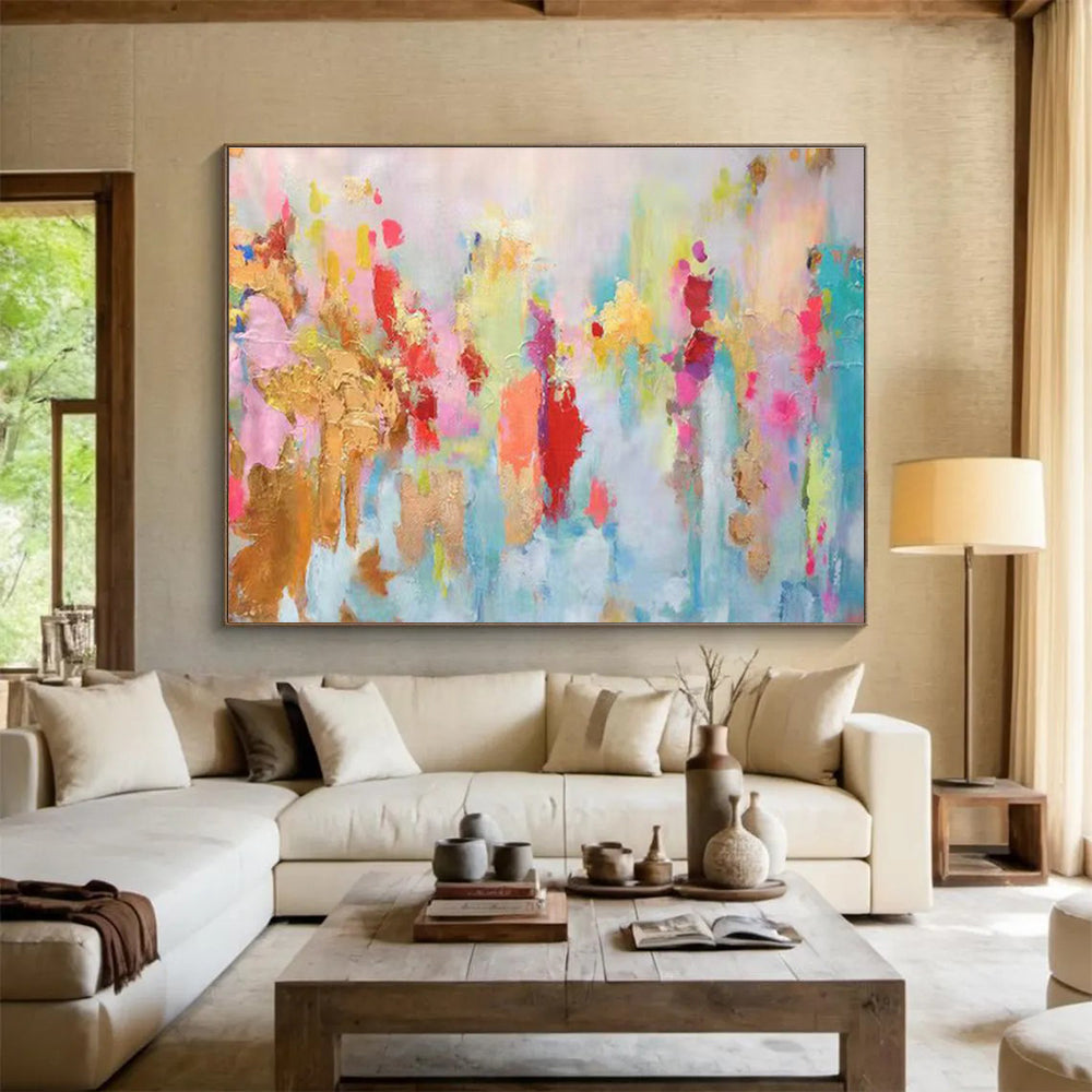 Customized Large Abstract Hand Painting for Subterranean Geothermal Power Plant Turbine Hall DLZ3027