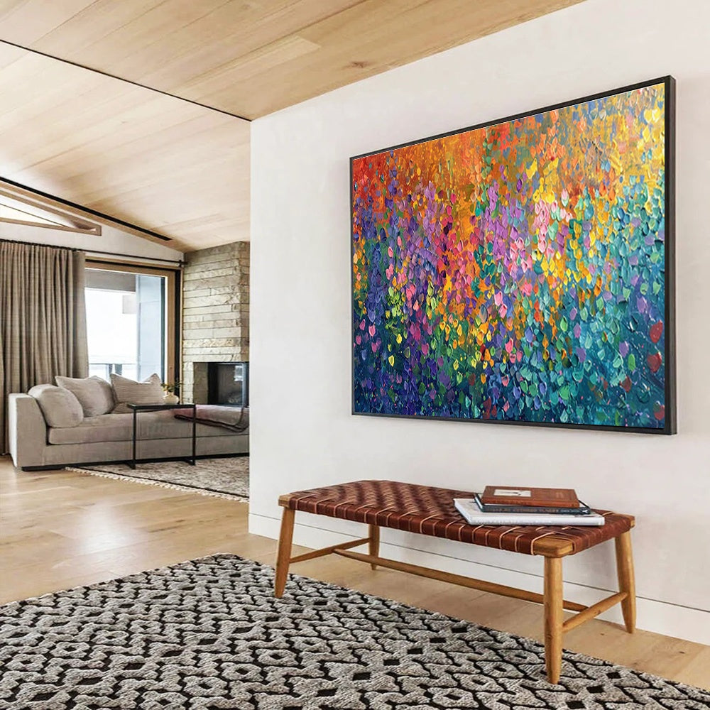 Large-Size Custom Abstract Hand Painting for Urban Rooftop Beekeeping Honey Extraction Facility DLZ3086