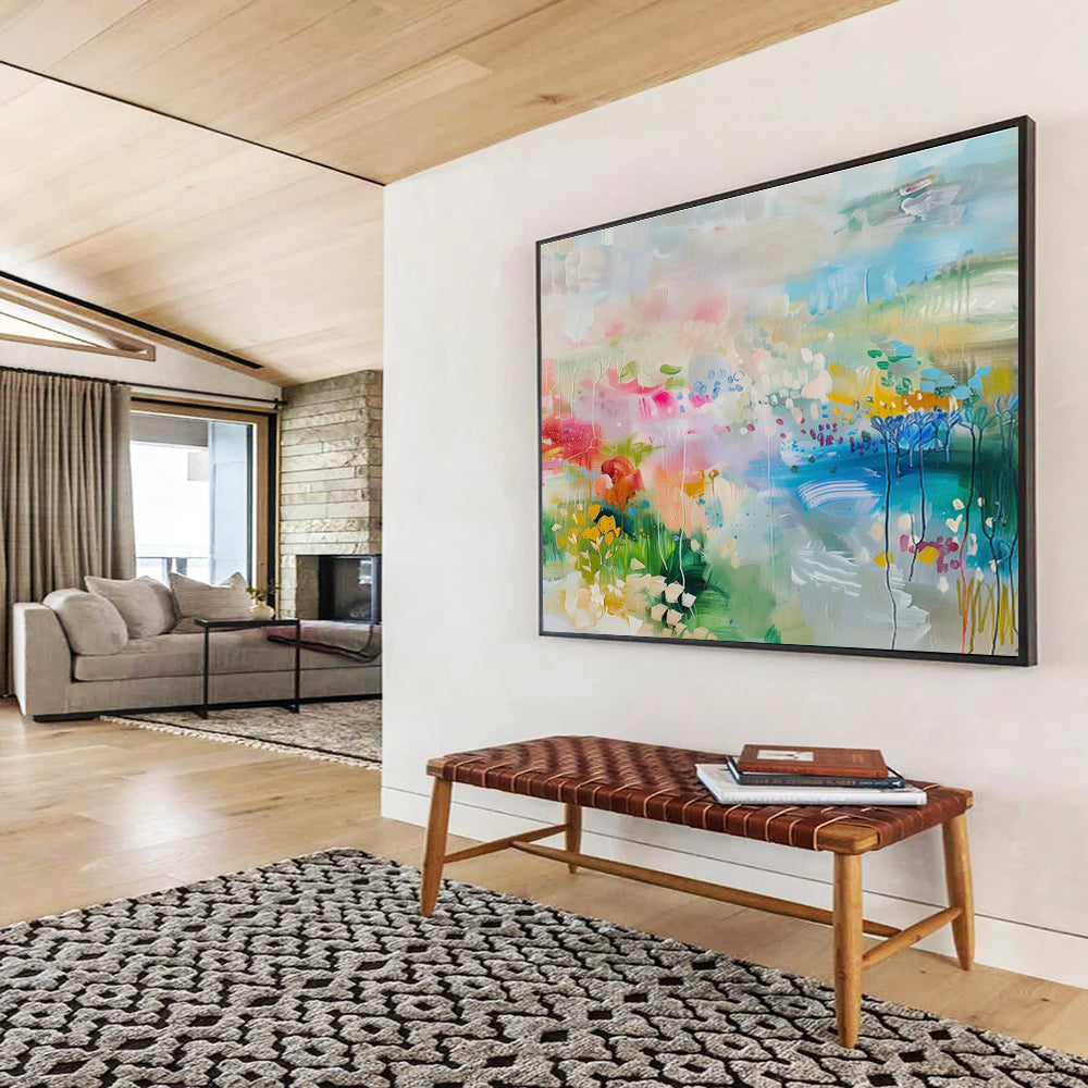 Large-Size Custom Abstract Hand Painting for Social Media Content Moderation Center DLZ2878