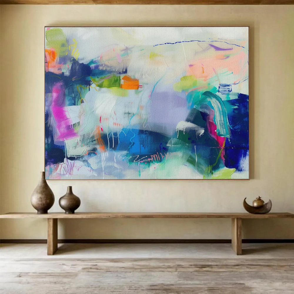 Custom-Made Giant Abstract Hand Painting for Augmented Reality Gaming Arena DLZ2879