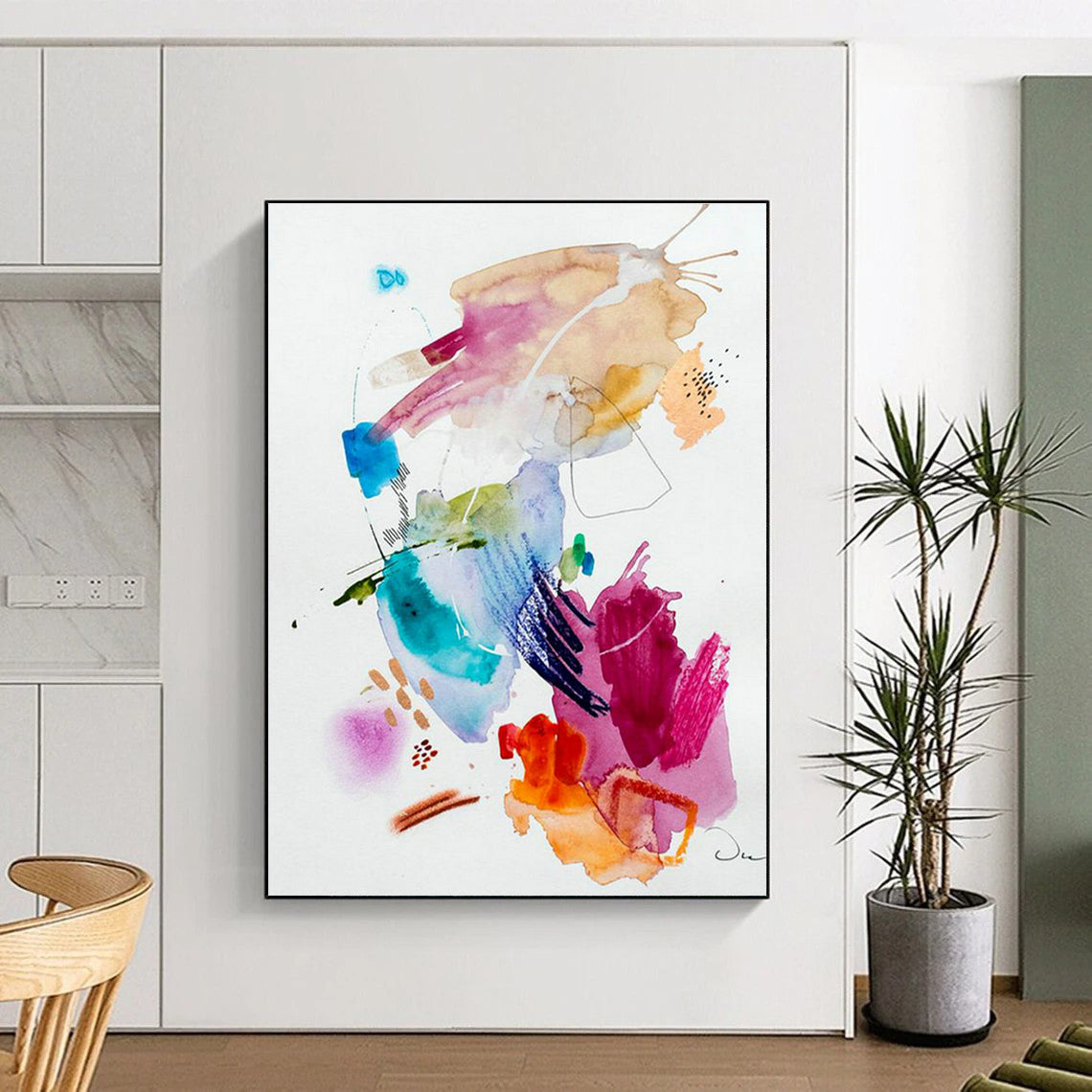 Oversized Custom Hand-Painted Abstract Canvas for 3D Printing Studios  DLZ0085