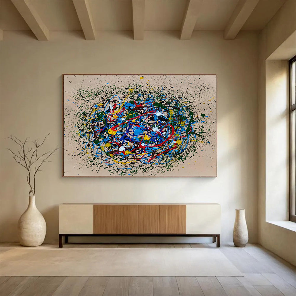 Oversized Custom Hand-Painted Abstract Art for Home Theater DLZ2688