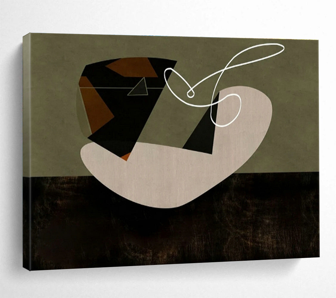 Custom Giant Abstract Hand Painting for Coffee Roastery DLZ2746