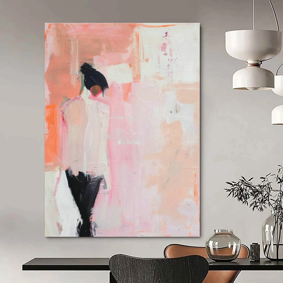 Enormous Custom Hand-Painted Abstract Painting - Artisanal Heritage for Traditional Weaving Workshops  DLZ0339