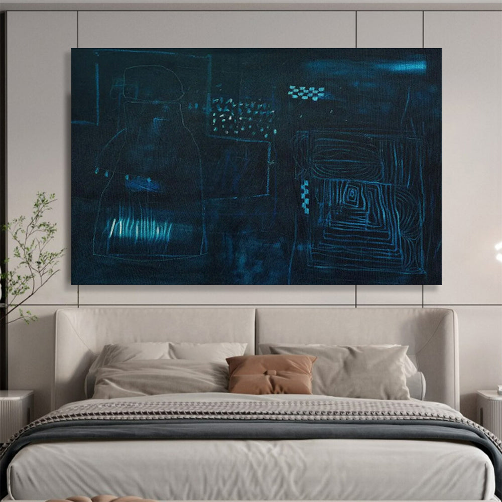Monochromatic Gradient Custom Hand-Painted Abstract Art with Texture for Bathrooms and Humid Spaces