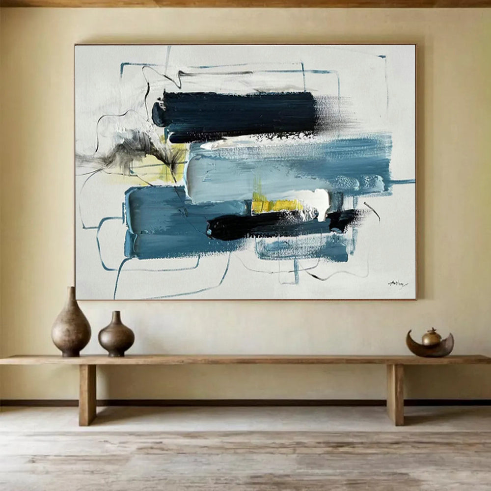 Large Custom Abstract Hand-Painted Art for Observatory DLZ2702