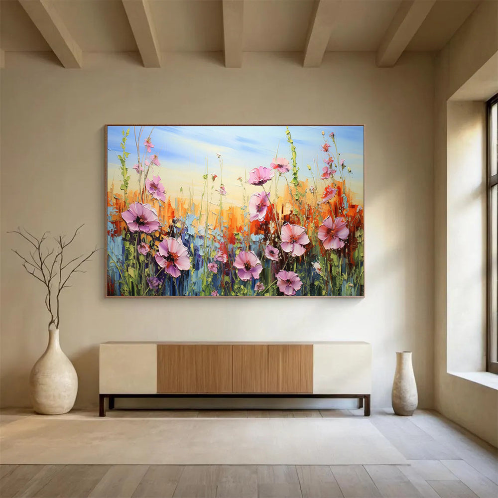 Oversized Custom Hand-Painted Abstract Canvas for Virtual Event Backdrops DLZ3287