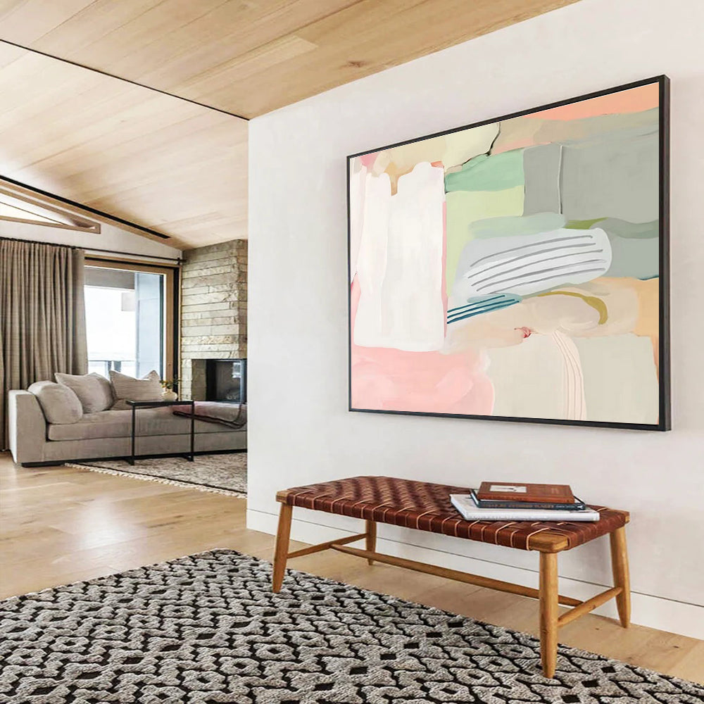 Oversized Custom Hand-Painted Abstract Art for Cargo Ship Captain's Quarters DLZ2796