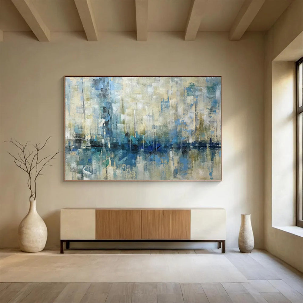 Custom-Made Space Tourism Terminal Large Abstract Hand Painting DLZ2550