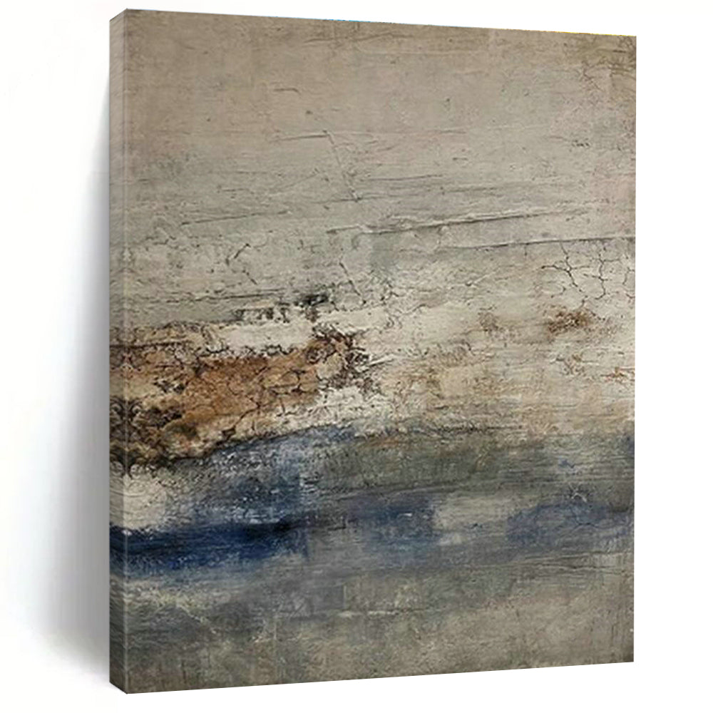 Expansive Custom Hand-Painted Abstract Canvas - Rustic Elegance for Cheese Tasting Rooms  DLZ0211